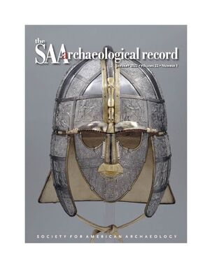 Cover of the January 2022 publication for the Society of American Archaeology's journal entitled The Archaeological Record